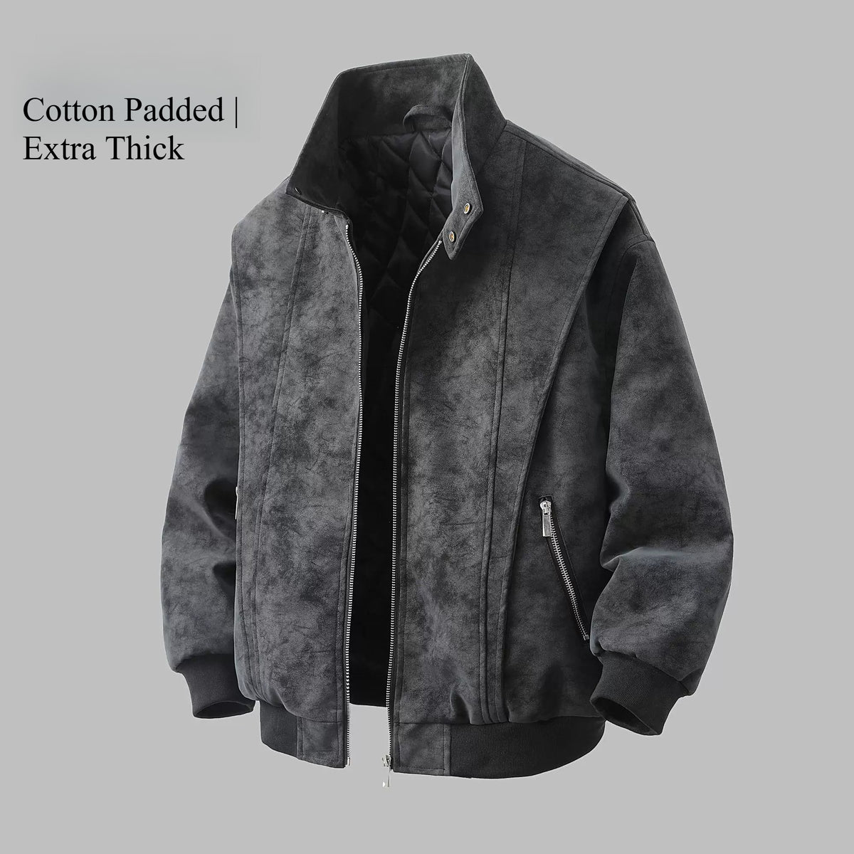 Jacket men's and women's spring and autumn new American retro stand-up collar loose Maillard washed cotton leather jacket