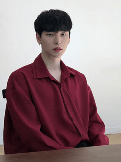 [DAVID&ME] Handsome Ice Silk Shirt st1197