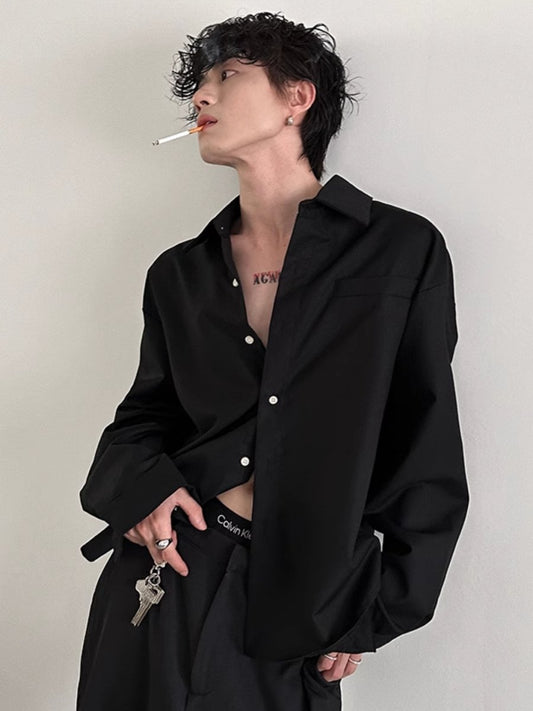 [GENESISBOY] short long-sleeved shirt st2341