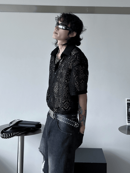 hollow design sense loose shirts st1791