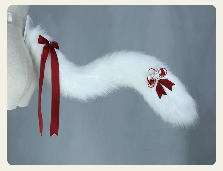 Dahe Shenhu cos fox ears headband plush fox tail set handmade simulation beast ear headdress beast tail