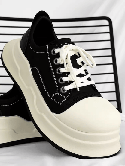 black and white round head shoes st2185