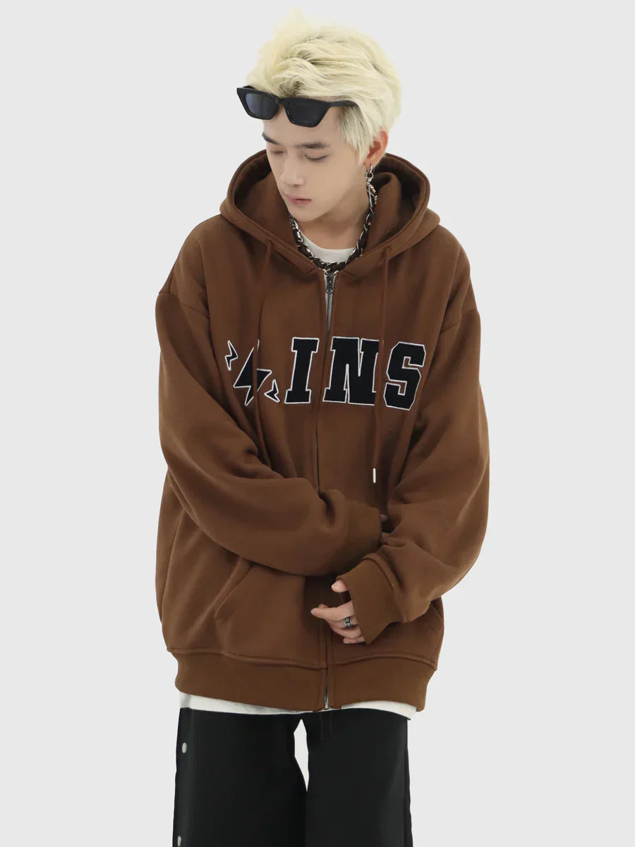 [INSstudios] BIG LOGO ZIPPER JACKET ST556