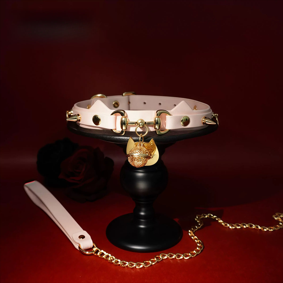 Puppy leather collar choker men and women m collar bell neck k9 neck ring traction lettering