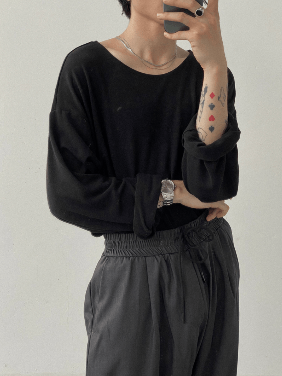 [GENESISBOY] Wool feel fabric high T-shirt st1303