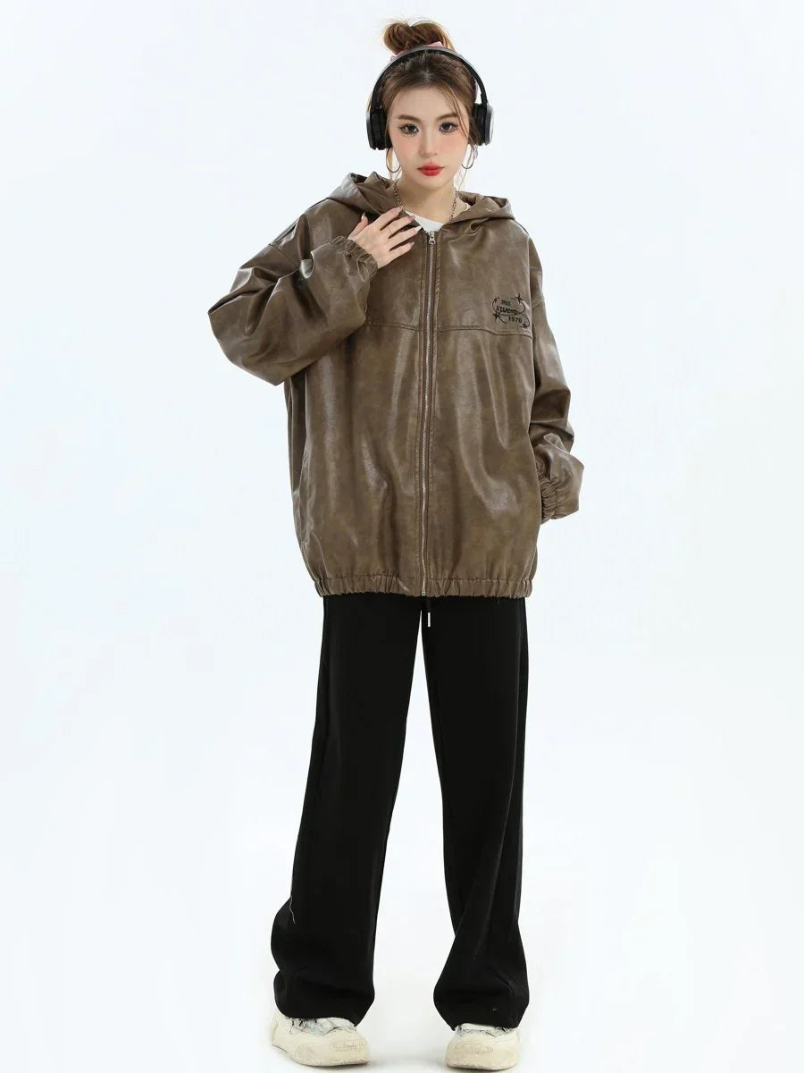 [INSstudios] PU LEATHER JACKET ST1204