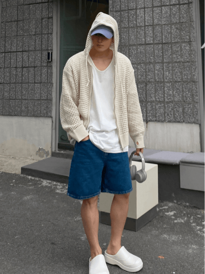 Trendy mesh hoodie st1204