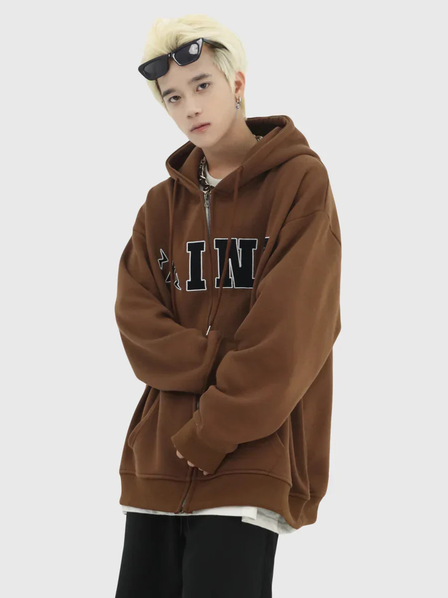 [INSstudios] BIG LOGO ZIPPER JACKET ST556