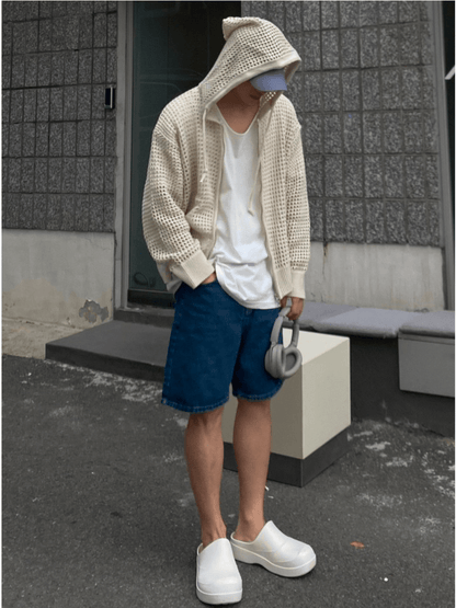 Trendy mesh hoodie st1204