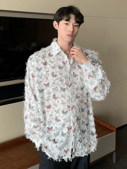 [CUIBUJU] Butterfly Design Shirt st2056