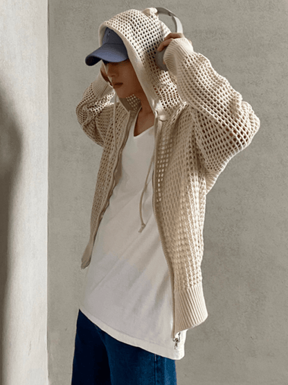 Trendy mesh hoodie st1204