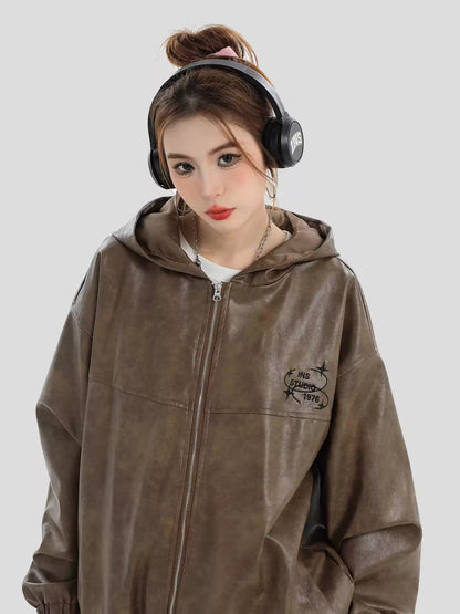 [INSstudios] PU LEATHER JACKET ST1204