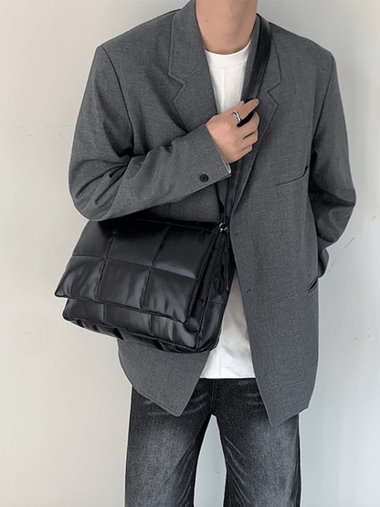 silk filling leather crossbody messenger bag st1867