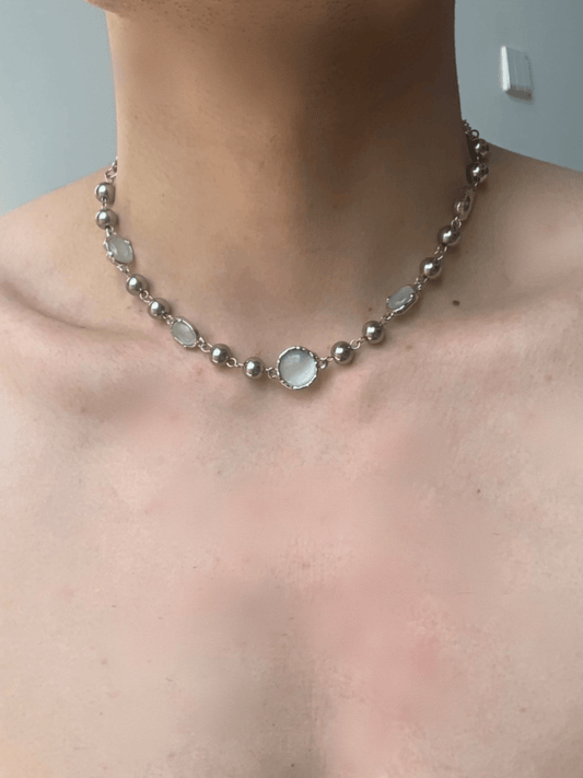 silver simple design chain necklace st2296