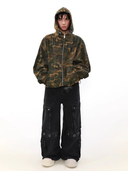 [MRNEARLY] LOOSE ZIPPER HOODED JACKET ST1450