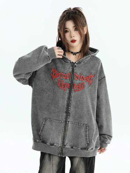 [INSstudios] GOTHIC LETTER LOGO DENIM JACKET ST1248