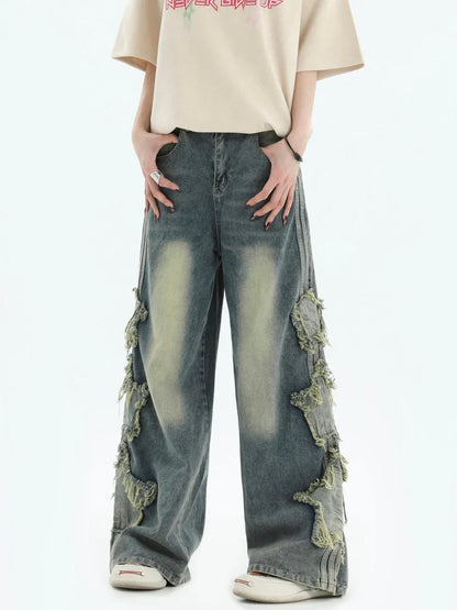 [INSstudios] LOOSE THREE STRIPES LONG PANTS ST528