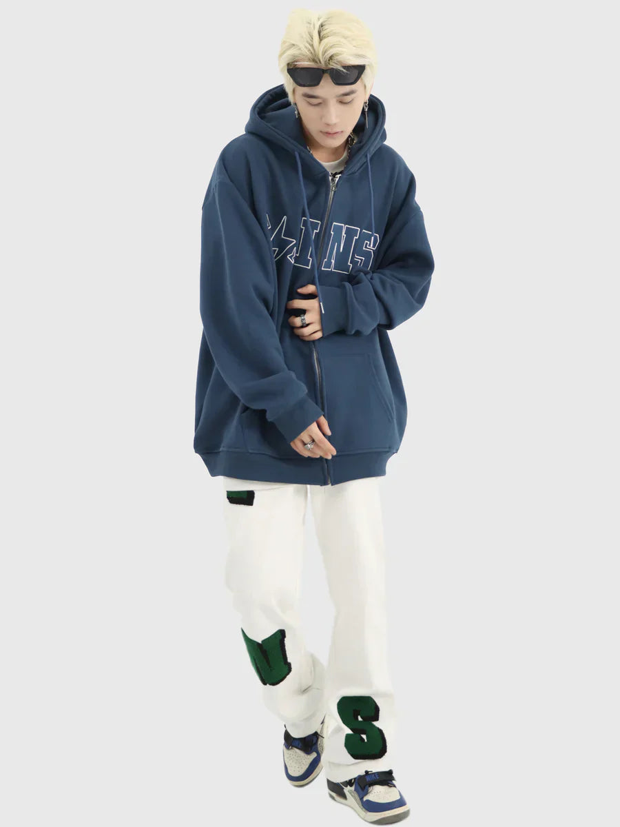 [INSstudios] BIG LOGO ZIPPER JACKET ST556