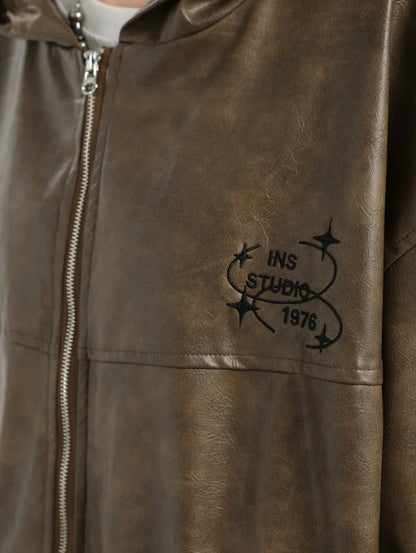 [INSstudios] PU LEATHER JACKET ST1204