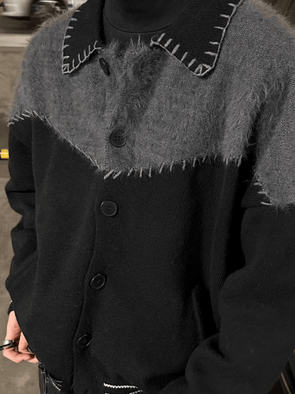 [JM HOMME] Clashing color loose sweater jacket st1764