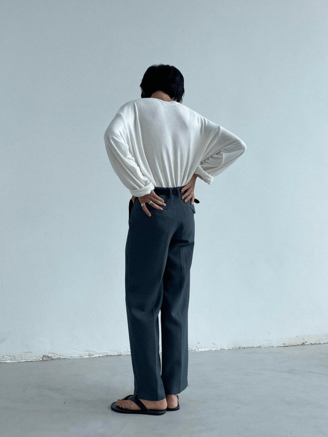 [GENESISBOY] Wool feel fabric high T-shirt st1303