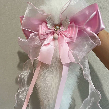 Love velvet 12cm short tail wings bow water bell
