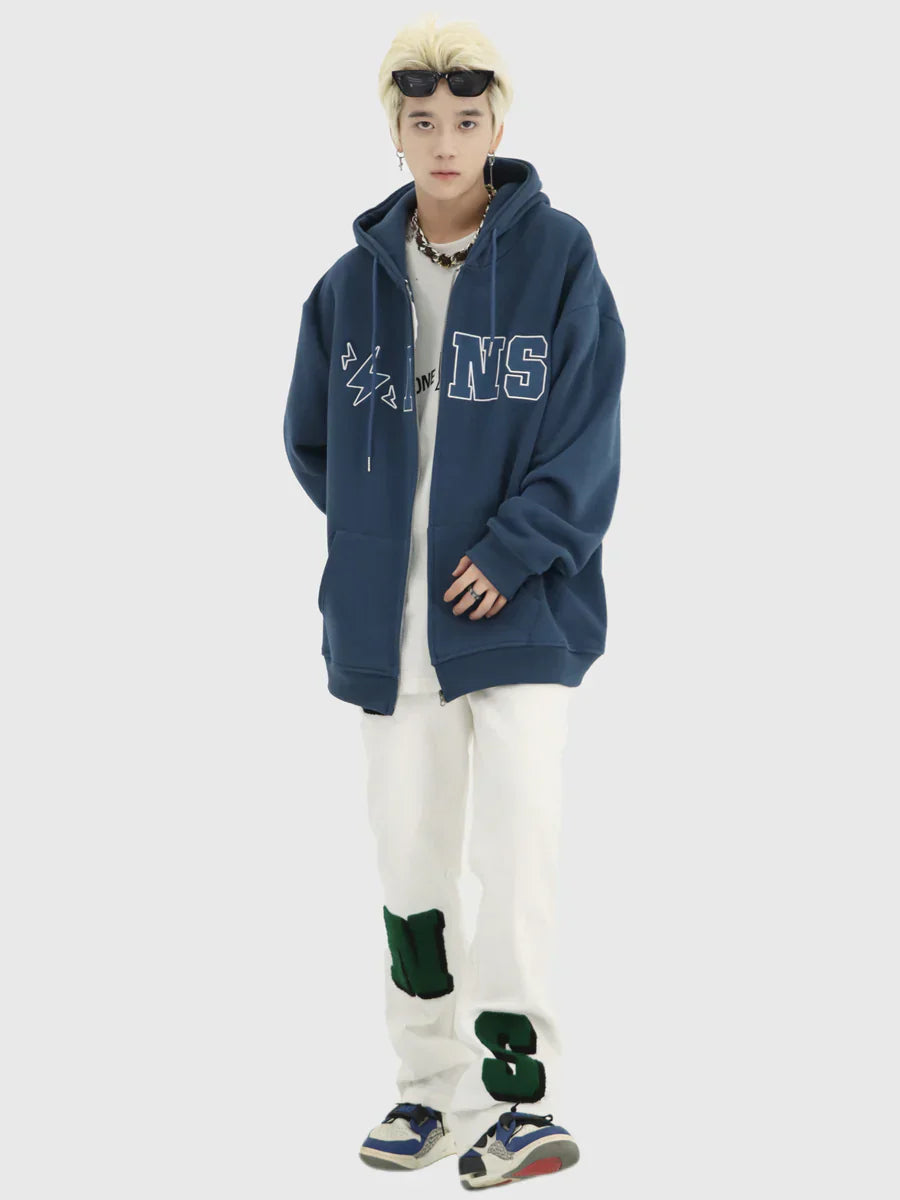 [INSstudios] BIG LOGO ZIPPER JACKET ST556