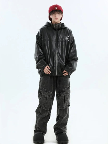 [INSstudios] PU LEATHER JACKET ST1204