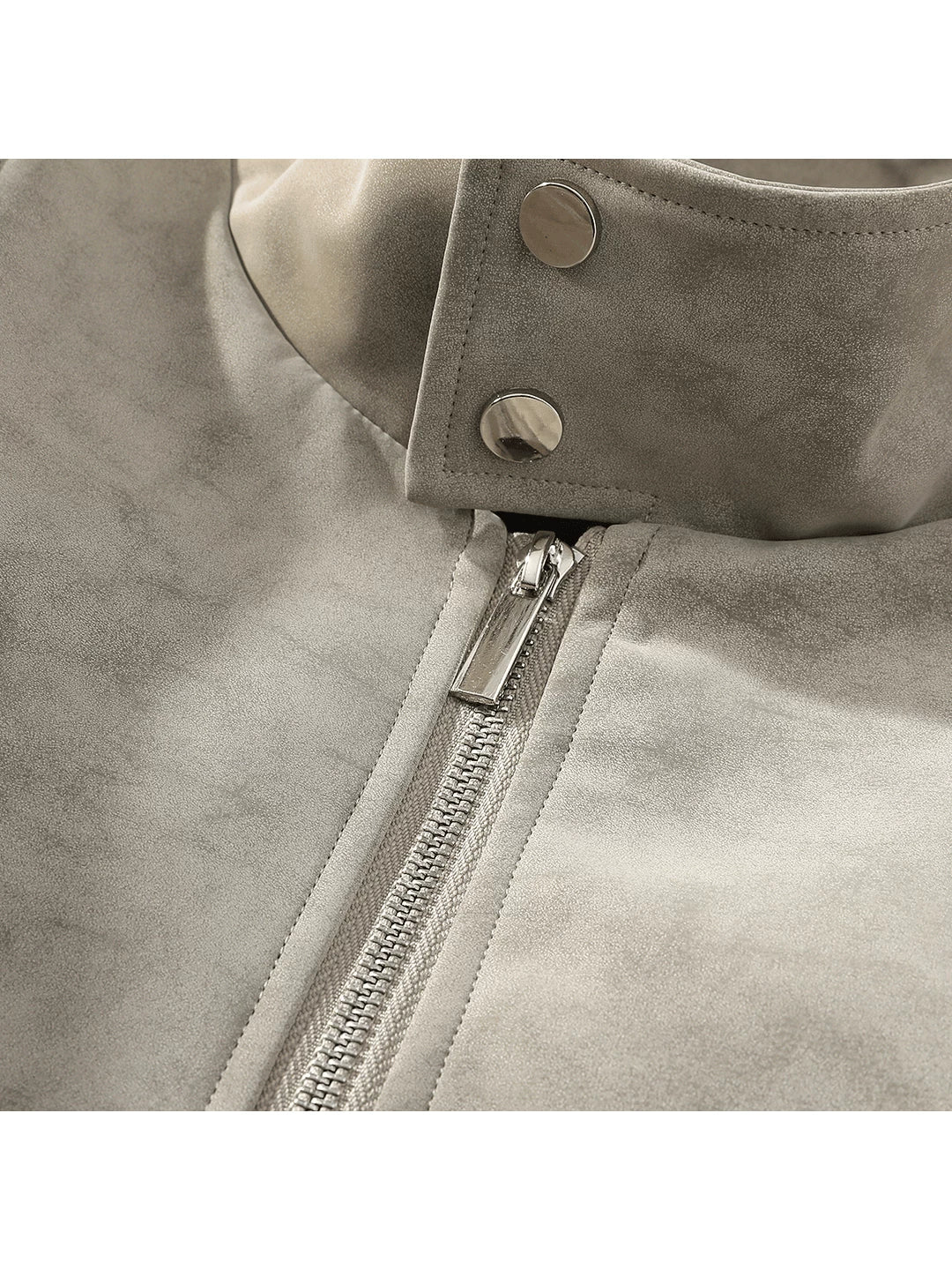 Jacket men's and women's spring and autumn new American retro stand-up collar loose Maillard washed cotton leather jacket