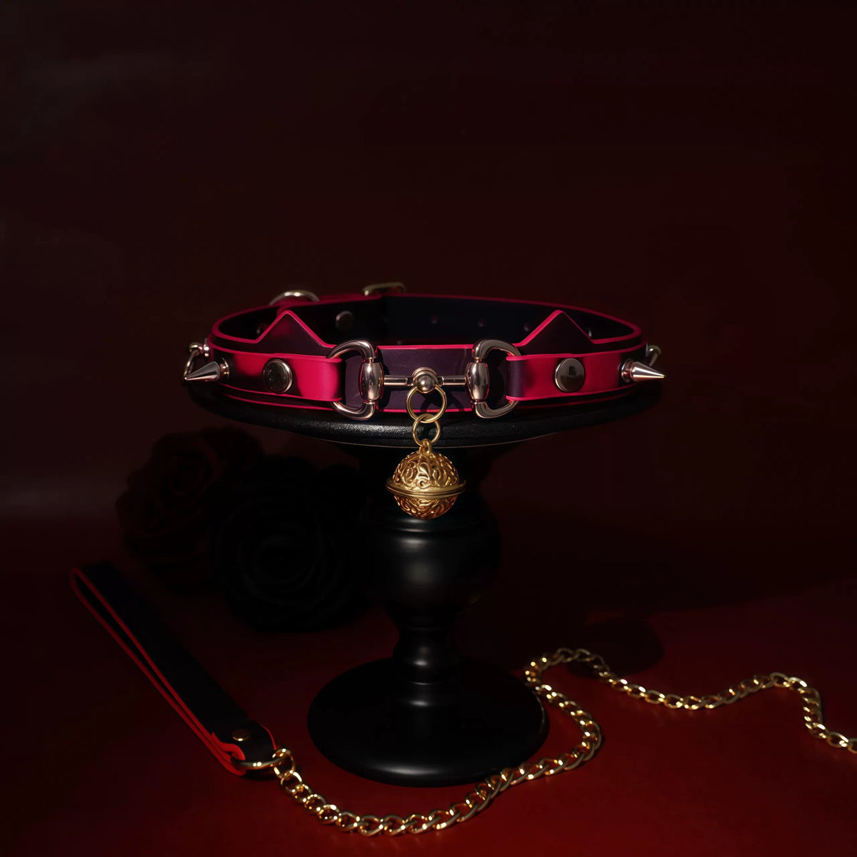 Puppy leather collar choker men and women m collar bell neck k9 neck ring traction lettering