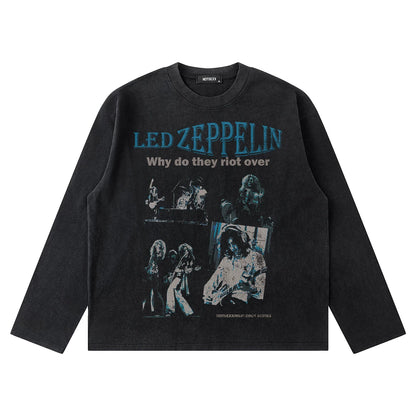 Led Zeppelin, band digital boxyfit long sleeve t-shirt