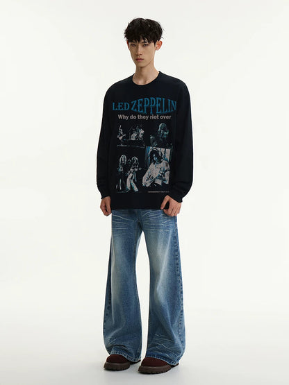 Led Zeppelin, band digital boxyfit long sleeve t-shirt