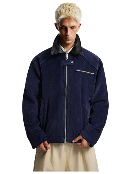 [OV] CORDUROY LEATHER-COLLAR JACKET st5050