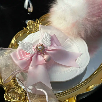 Love velvet 12cm short tail wings bow water bell