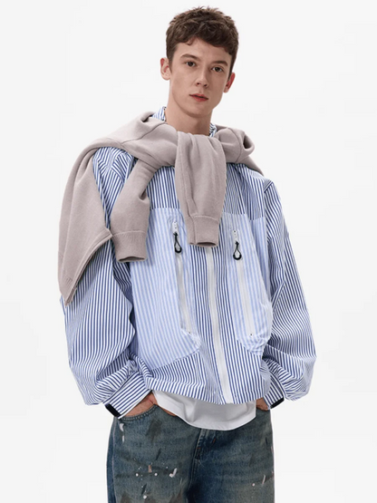 [MADWITCH] striped shirt jacket st1865