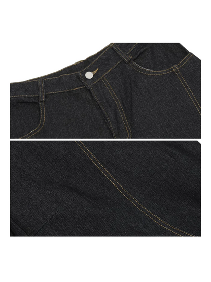 [MRNEARLY] wide leg straight jeans st1845