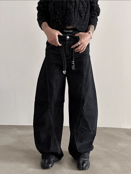 [VERY FEWEST ]Black Washed Jeans st1838