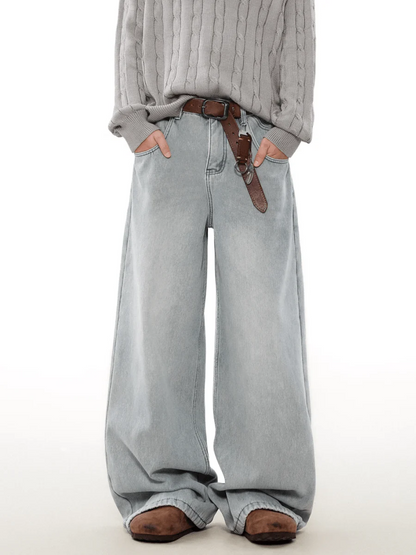 [MRNEARLY] loose straight washed jeans st1847